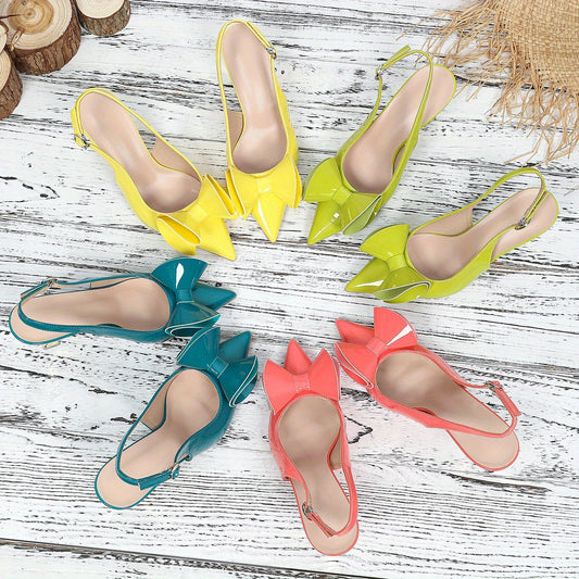 Comfortable Lightweight Single Shoes with Elegant Trumpet Flower Tips Pointed Tips and Summer Shallow Mouth Heels