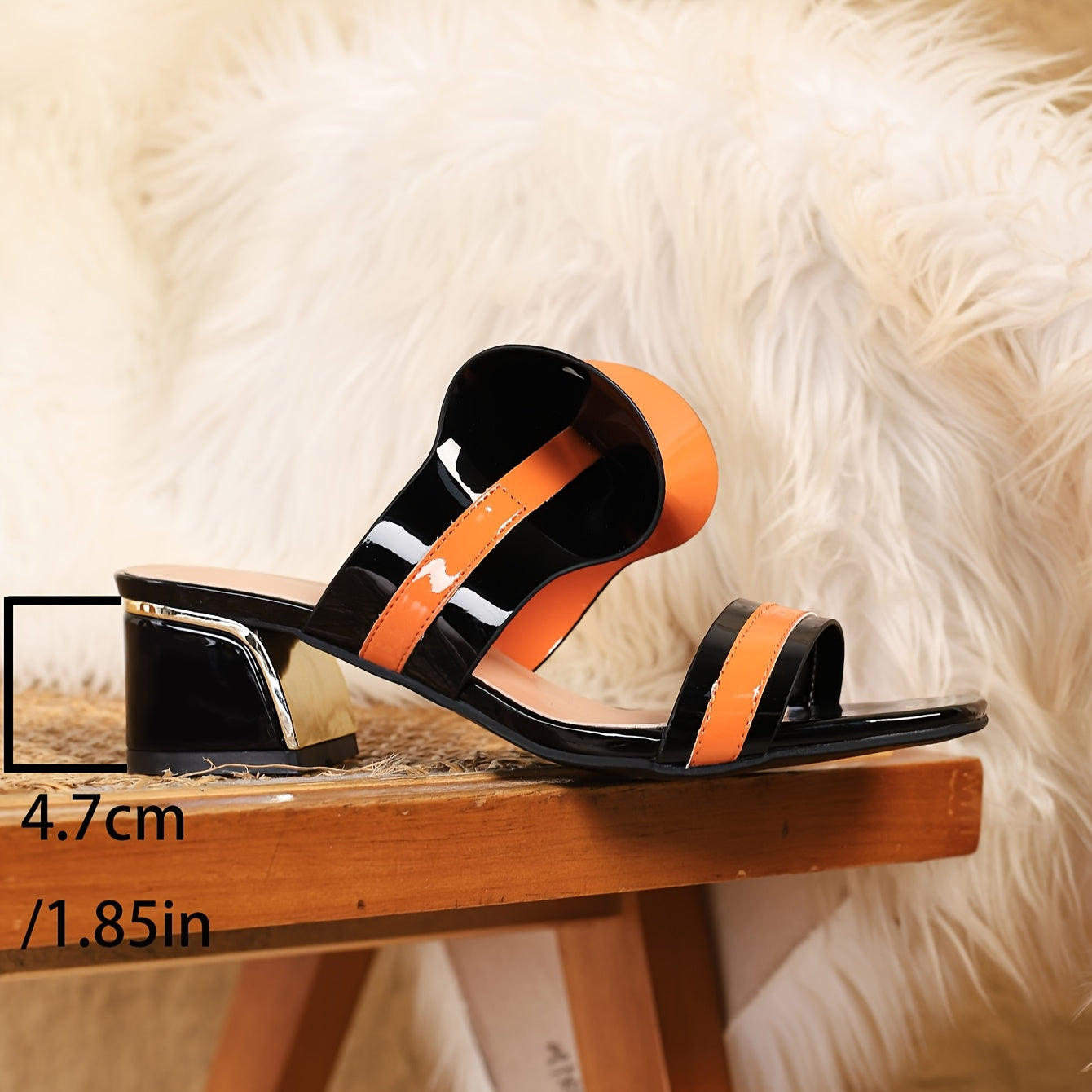 [Red Block Heel Sandals] Stylish Red & Black Block Heel Sandals | Women's Mid-High Heel, Square Toe, Faux Cover Summer Party Shoes | Comfortable Fit, Bold Color, Casual Elegant Wear
