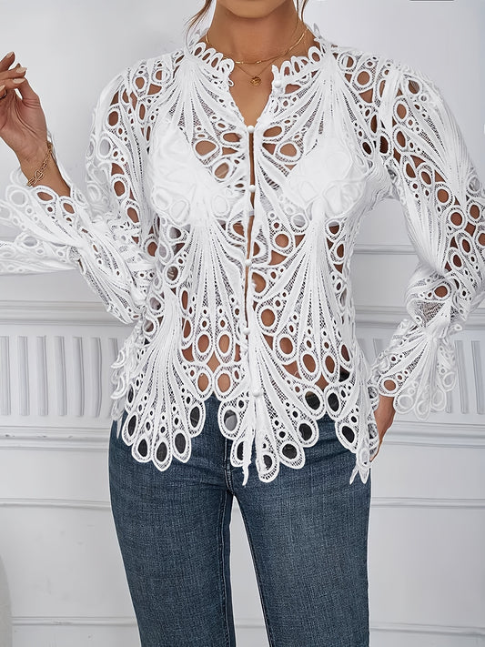 Cropped Asymmetric Shirt Sexy Solid Color Nightclub Semi Sheer Summer Shirt