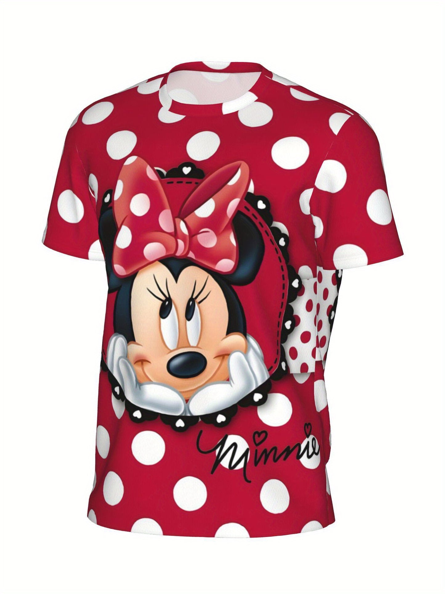 [Plus Size Minnie Mouse] Lightweight Breathable Plus Size Minnie Mouse T-Shirt | Short Sleeve, Round Neck, Casual Summer Top for Women, Perfect for Yoga, Sports, Outdoor Activities & Vacation