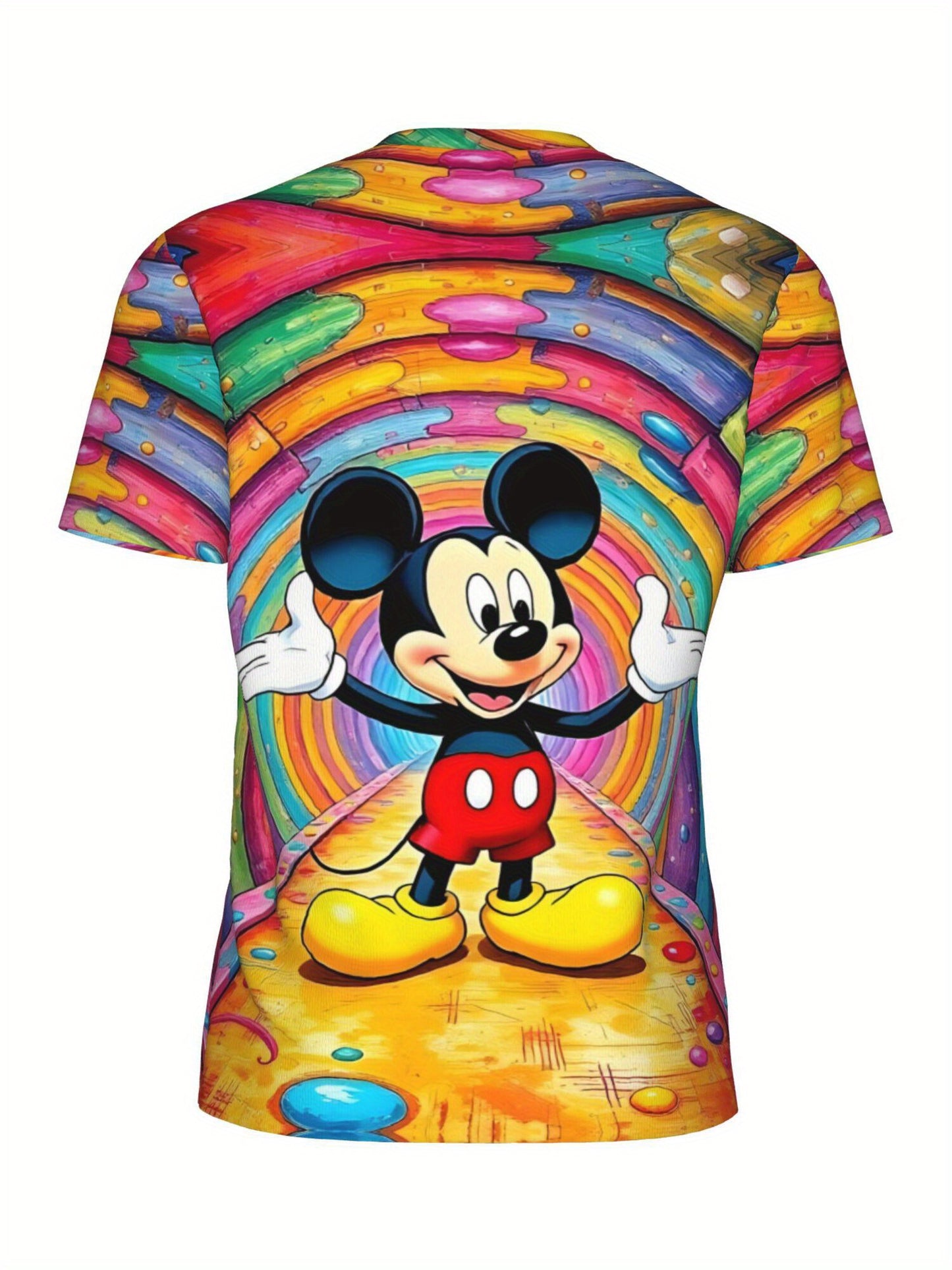 [Plus Size Women'S T-shirt] Disney Short Sleeved Lightweight Top Casual Shirt Suitable for Fitness, Yoga, Sports, Outdoor Activities Summer Vacation Clothing Mickey Mouse