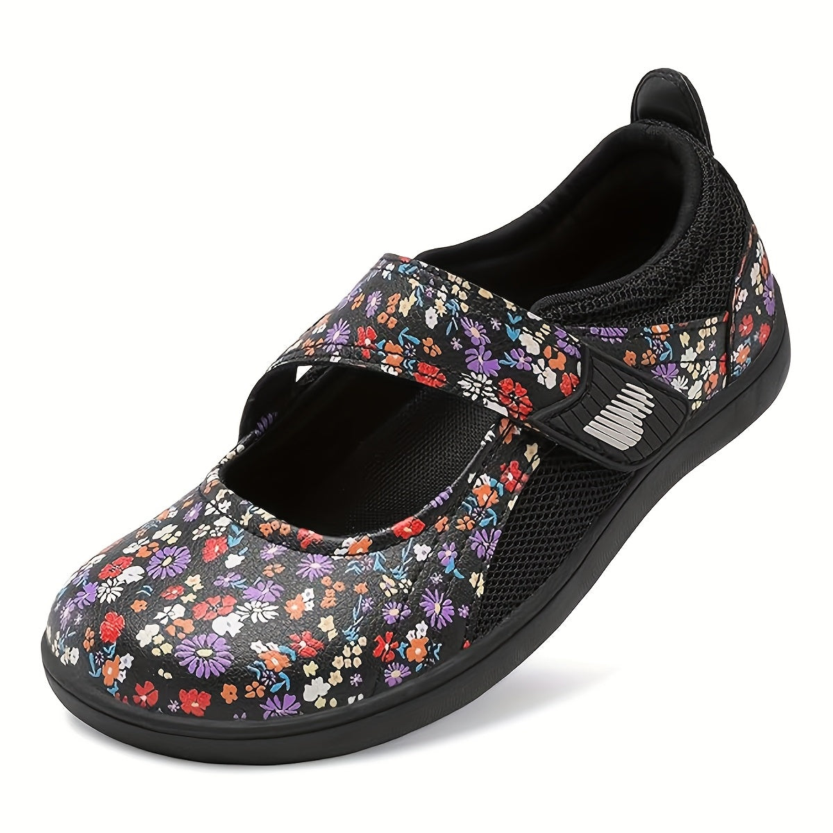 Women'S Plus Size Flat Shoes, Mary Jane Retro Design Walking Shoes, Adjustable Wide Toe, Suitable For All Seasons, Fitness Shoes, Casual Flat Shoes